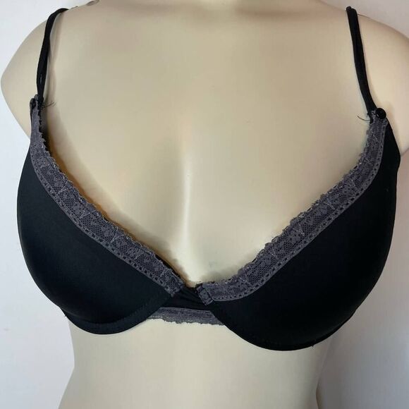 Izod Other - NEW Izod Bra 38C Black Padded Lined Underwire Solid Intimates Underwear Lace